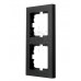 Рамка двойная вертикальная черная Lezard серия Vesna 742-4200-152 фото 1